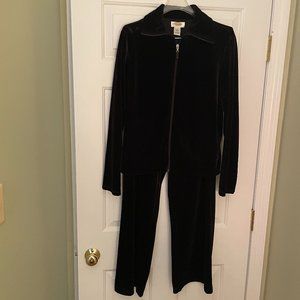 Talbot's Black Active Wear Set (Size Petite Medium)